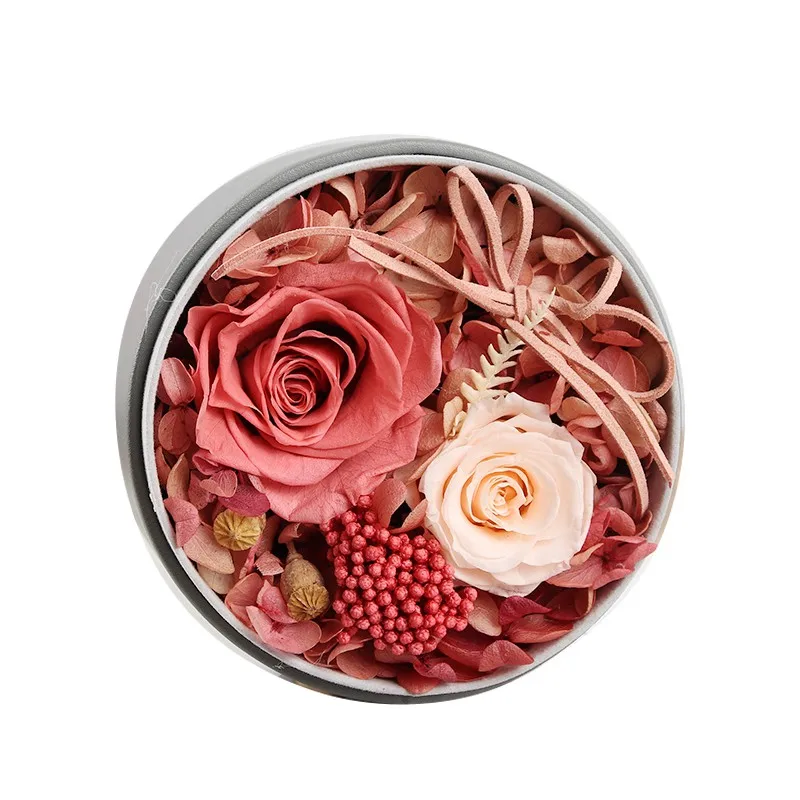 D Romantic ornament Rose Flower Packing Box Exquisite Vertica Design Wedding Eternal Rose Flower Gift Box Valentines's Day Gifts - Color: D