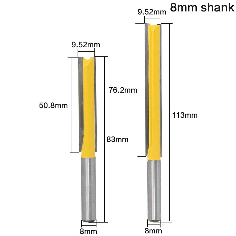 

1 pc Straight/Dado Router Bit 1/2" Dia. X 3" Length - 8" Shank Woodworking cutter Wood Cutting Tool