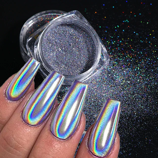 1 Box Nail Chameleon Flakes Aluminum Foils Holographic Glitter Powder  Chrome Pigment Gel Polishing DIY Manicure Decoration JICP - AliExpress