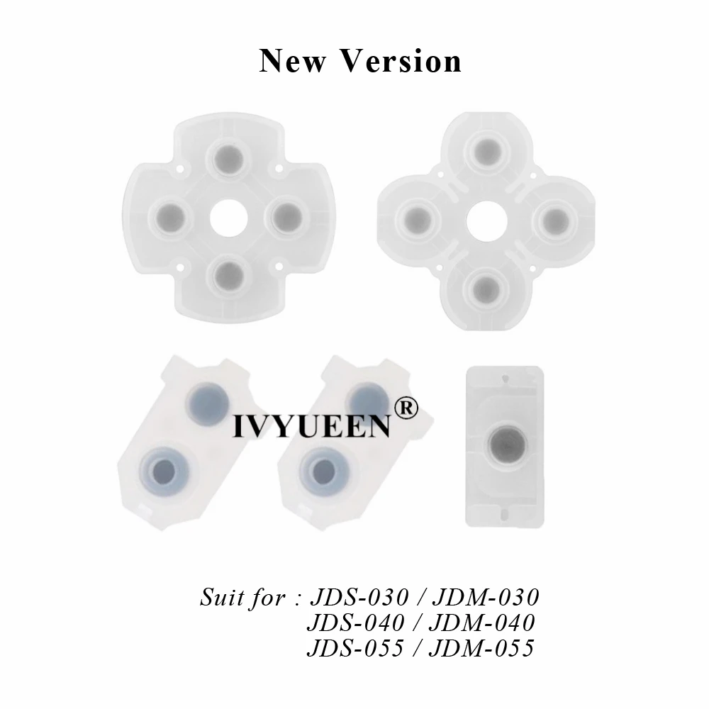 New Version IVYUEEN силиконовый Кондуктивный резиновый клейкий кнопочный коврик для sony playstation DualShock 4 PS4 Pro Slim контроллер геймпад - Цвет: New Version