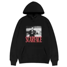 

Scarface Tony Montana Big Guns Little Friend Men's Hoody Sweatshirt Pacino Gangster Movie Tops Man Woman Oversized Loose Hoodie