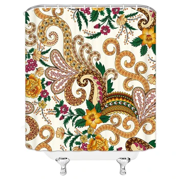 

3D printed Shower Curtain European Retro Pattern Bath Curtain Polyester Cloth Bathroom Home Decor Set