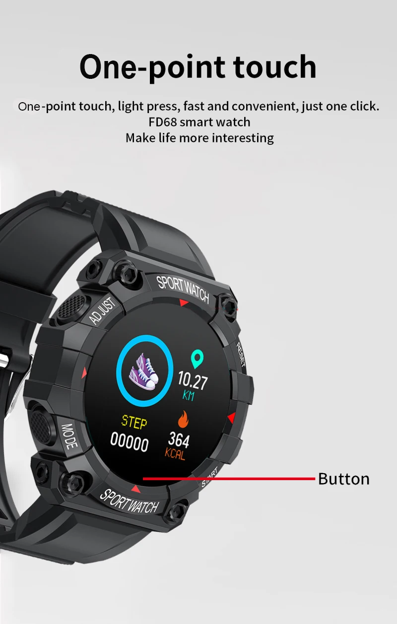 pedômetro d20 smartwatch para android ios xiaomi