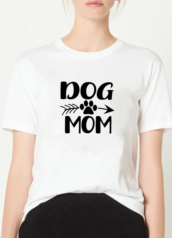 

DOG MOM Harajuku T-shirt Women Streetwear Cotton Tee Shirt Femme Black White Shorts Sleeve Women T Shirt Tops