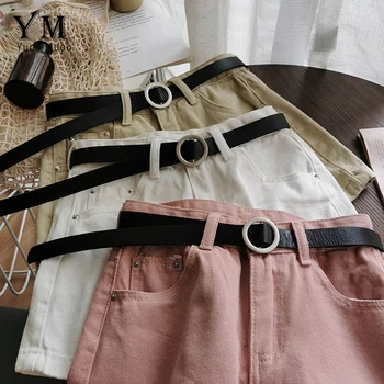 

YuooMuoo Ins Fashion Summer Casual Sashes Denim Shorts Women Brief High Waist Pockets Shorts Chic All Match Shorts Ladies Bottom