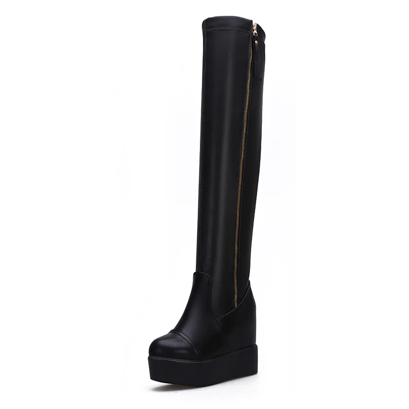 Side Zipper Knights Boot Women Height Increasing Platform Winter Shoes Woman Stretch Febric Wedges Knee High Snow Boots WB067 Side Zipper Knights Boot Women Height Increasing Platform Winter Shoes Woman Stretch Febric Wedges Knee High Snow Boots WB067