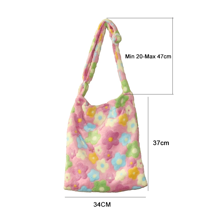 fluffy flower tote bag