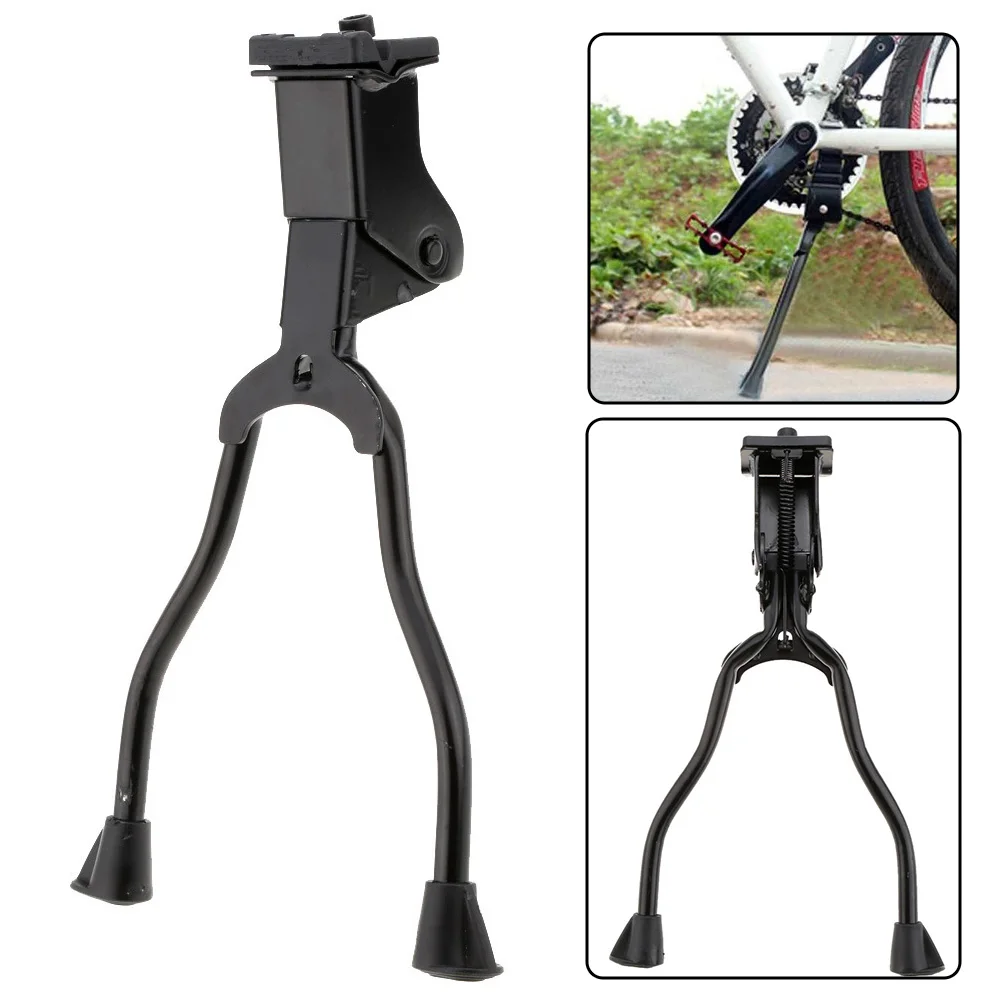 

Steady Foot Parking Rack Side Aluminum Alloy Support Brace Bicycle Cycling Parts Bike Kickstand Powerful Black Double Leg