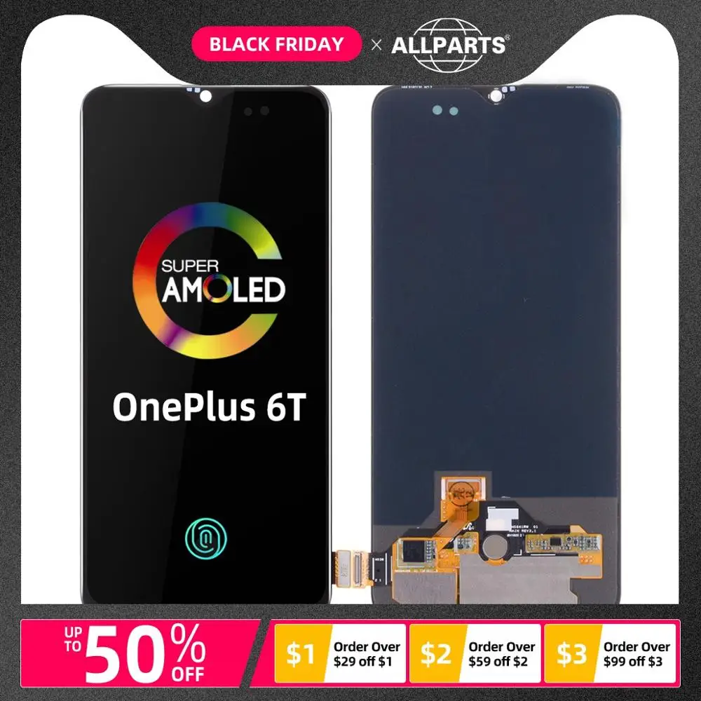 Дисплей для Oneplus 6T LCD в сборе с тачскрином Оригинал 6.41'' черный|Экраны для