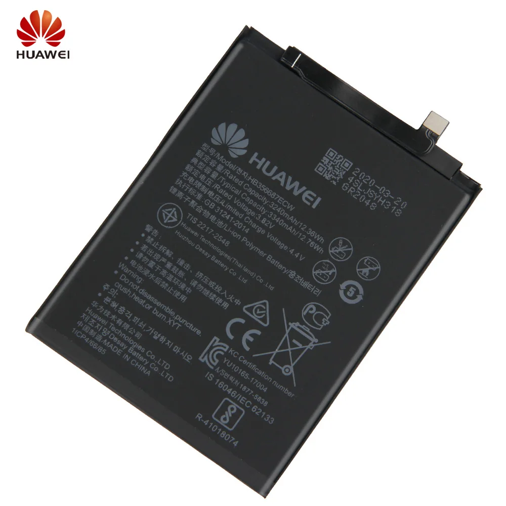 Оригинальная запасная батарея HB356687ECW для Huawei Nova2 Plus Nova 2s Mate10 lite Mate9 Lite P30 G10 Honor 7X 9i Mate
