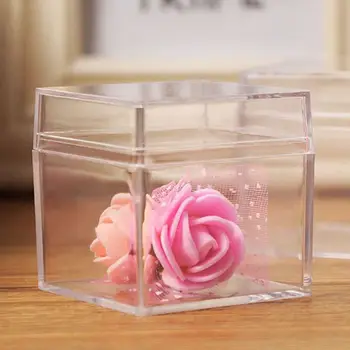

Clear Acrylic 5 Sided Jewelry Display Storage Box Case Square Cube Props Box 23GE
