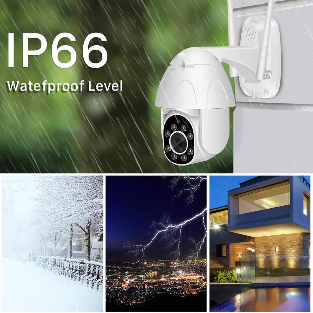 Wifi камера наружного видеонаблюдения PTZ 1080P ip 4.0X с цифровым зумом Купольные Камеры