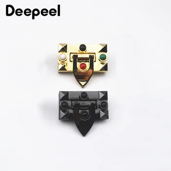 

2/4pcs Deepeel 27*46mm Square Metal Switch Lock DIY Luggage Wallet Lock Accessories Closures for Bags Click Clasps Material
