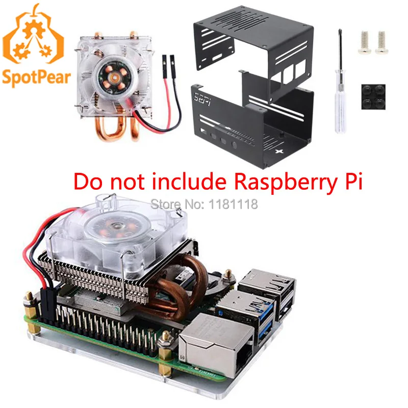 Низкопрофильный Вентилятор охлаждения ICE Tower для Raspberry Pi 4B/3B + Модель B с