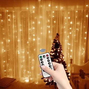 

3M LED USB Power Remote Control Curtain Fairy Lights Christmas Garland Lights LED String Lights Party Garden Home Wedding Decor