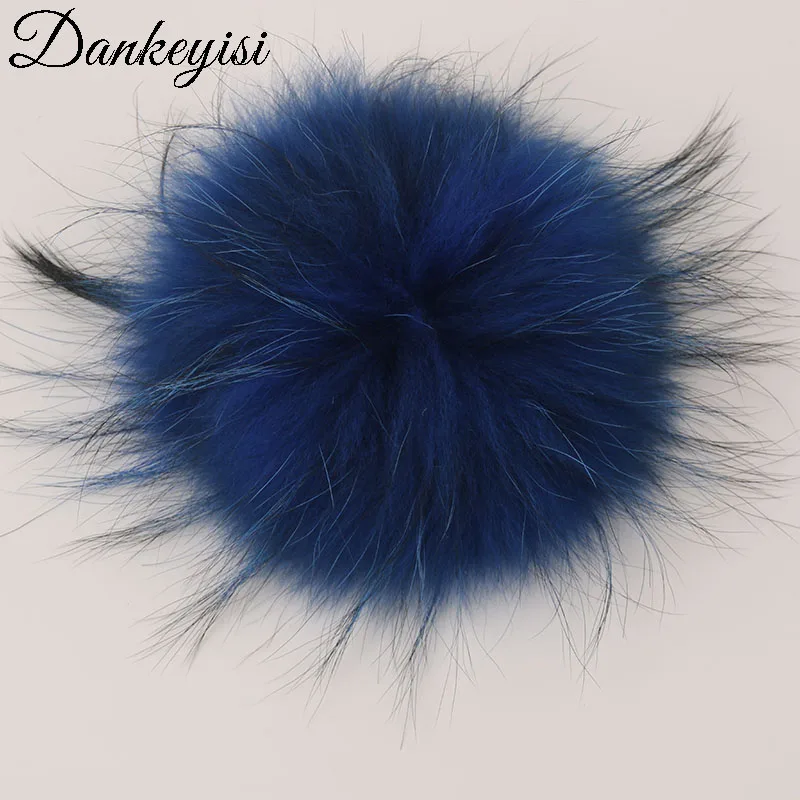 DANKEYISI 5 шт. 100% натуральные Меховые помпоны 14 15 см DIY из меха енота лисы для шапок