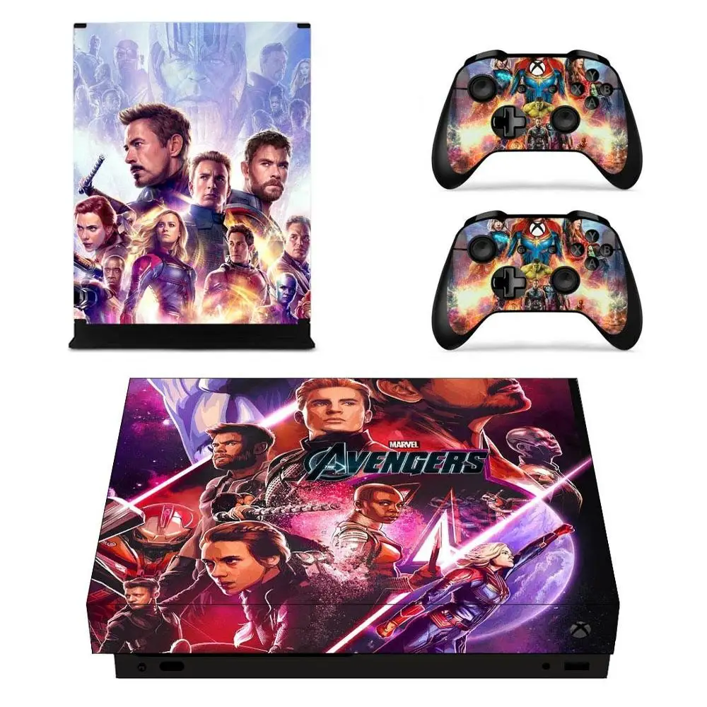 YSX1X2175 Мстители Endgame полное покрытие для игры кожная консоль и наклейка на контроллер для Xbox One X консоль+ наклейка для контроллера - Цвет: YSX1X2175