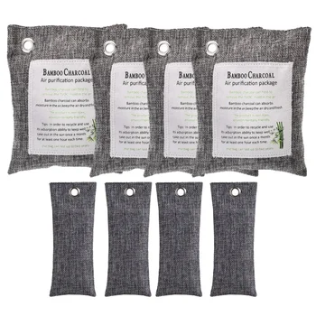 

Bamboo Charcoal Air Purifying Bags(8 Pack-4X200G 4X50G),Activated Charcoal Odor Absorber for Car,Closet,Basement Etc.