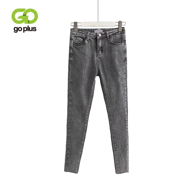 

GOPLUS Women Jeans Large Size High Waist Skinny Jeans Woman Pencil Denim Pants Plus Size Black Jeans Femme Spodnie Damskie C9582