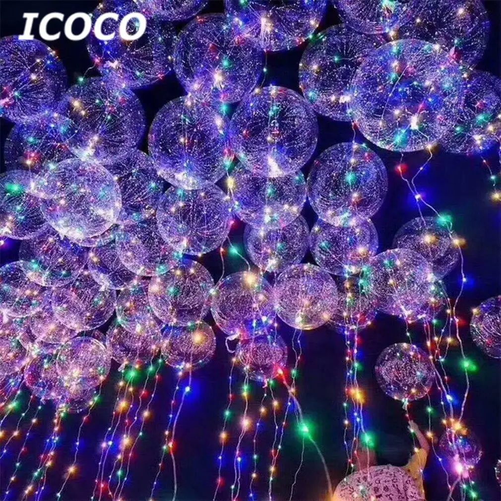 2018 Новый 18 дюймов Романтический Светящиеся светодиодный шар прозрачный СВЕТОДИОДНЫЙ Бал Многоразовые пузырь света для дома вечерние