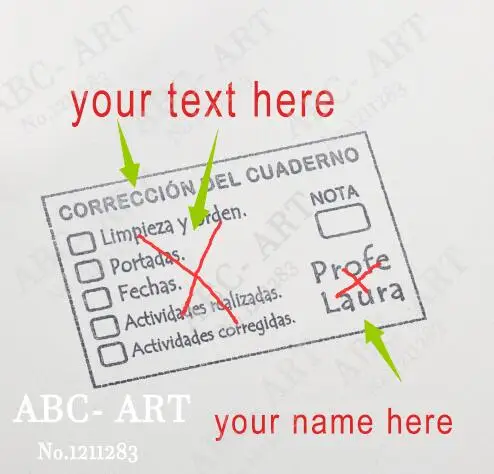 50x80mm Personalized Spanish Teacher Stamp Teacher Stamp your name your text Any language name stamps