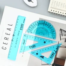 4 sztuk/zestaw kolor linijka prosta kątomierz studenci matematyka geometria miękka zginana plastikowa trójkąt linijki zestaw Office School