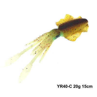 ORJD Trolling Lure Soft Squid Lure 7g 15g 20g 60g Luminous UV Squid Jig For Sea Fishing Boat Fishing Wobbler Bait For Snapper 20G 15CM NO HOOK