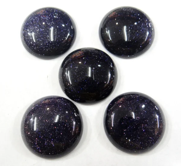 

20 шт., круглые бусины-кабошоны из натурального синего песка, 25 мм