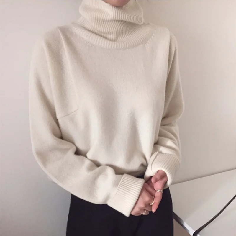 Womens Sweaters 2019 Winter Clothes Women Warm Turtleneck Sweater Women Korean Style Casual Soft Knitted Pullover Sweater Jumper