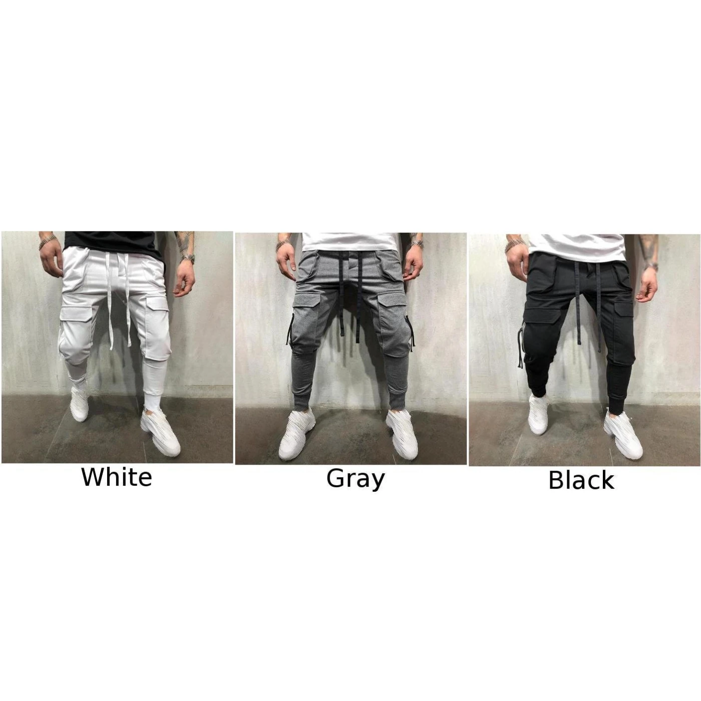 Мужские брюки спортивные повседневные Модные Jogger спортивные брюки на молнии для фитнеса