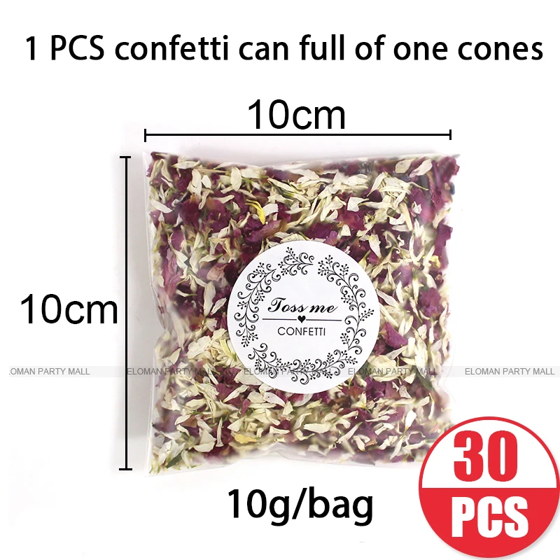 10g confetti-30 PCS Пользовательские Свадебные конусы-конфетти ELOMAN ретро крафт лепесток конфеты размещение натуральные конусы-Конфетти Для Свадебные и вечерние украшения - Цвет: 10g confetti-30 PCS