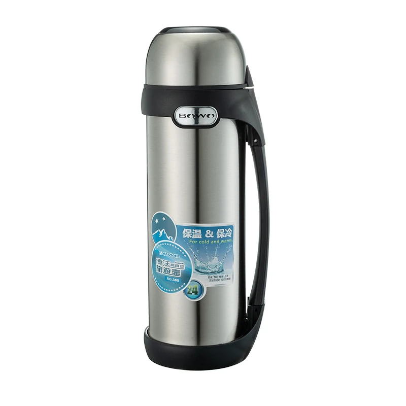 Steel color 1500ML Высококачественный термос-колба с холодной изоляцией, чашка 1500 мл, большая емкость, портативная дорожная кружка из нержавеющей стали, открытый автомобильный чайник для путешествий - Цвет: Steel color 1500ML