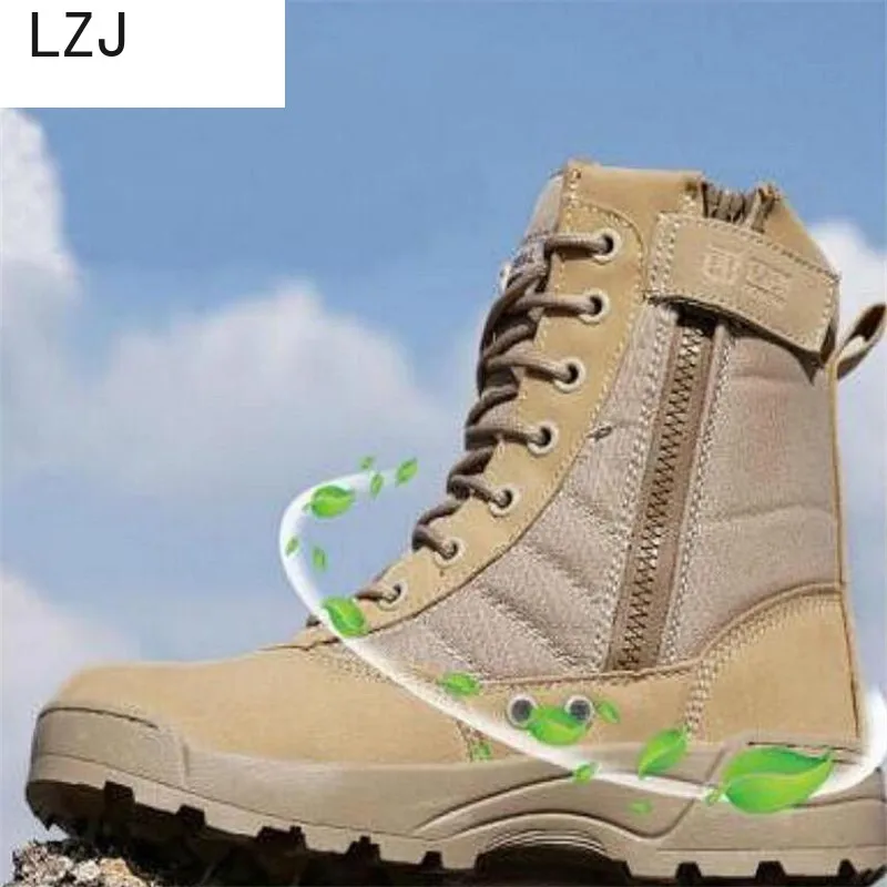 New 2019 Desert Men Tactical Military Boots Safty Work Shoes Men SWAT Boot Zapatos Ankle Lace-up Ar