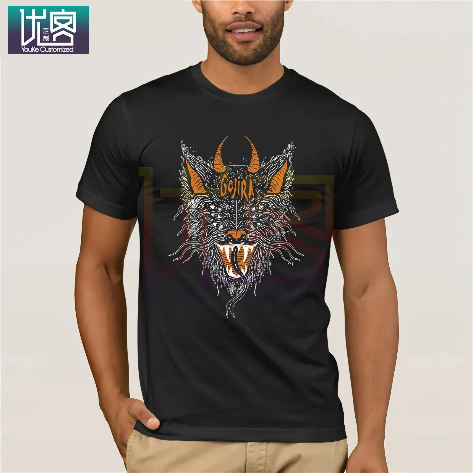 Gojira 6 Eyed футболка Beast black Humor 100% хлопок топы графическая потрясающая с коротким