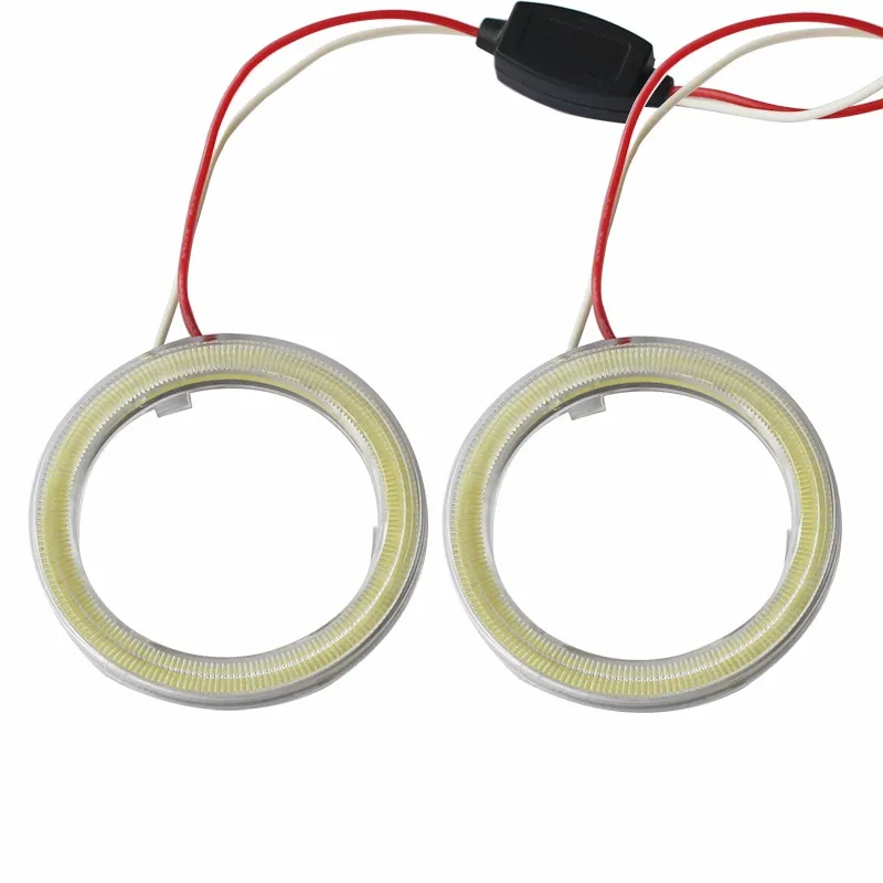 1 пара яркий ангельские глазки COB светодиодный светильник Halo кольцевые лампы с пластиком для автомобиля DRL головной светильник DC 12 В 24 В