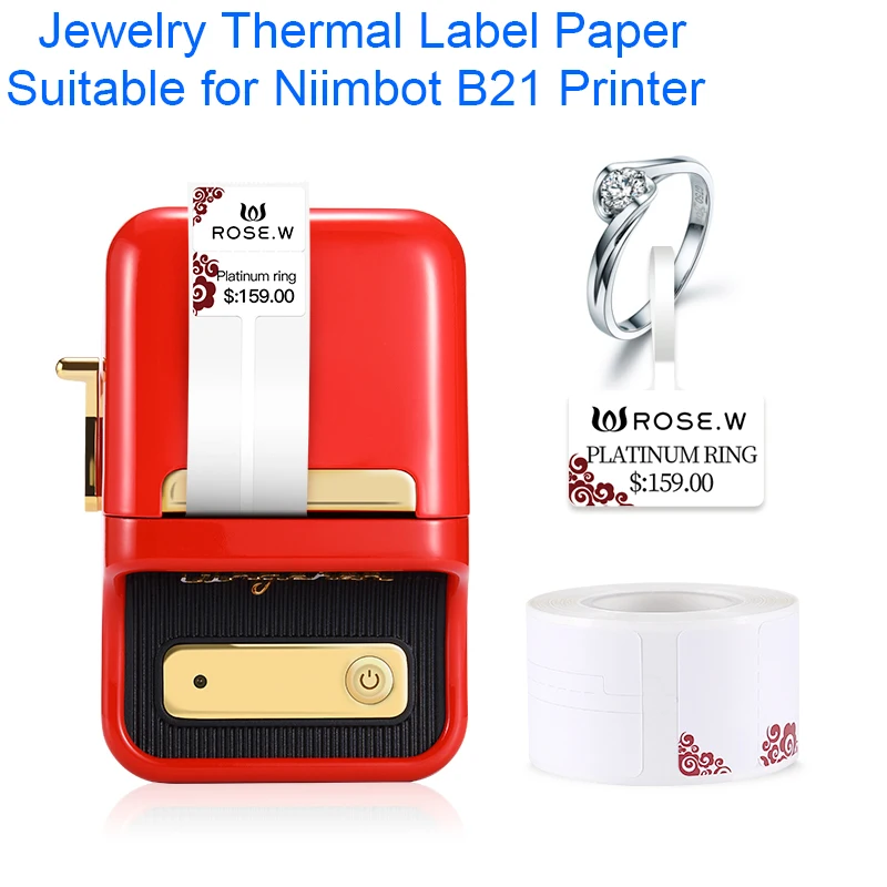 

Niimbot Thermal Label Paper Price Sticker for Jewellery Jade Glasses Waterproof Oil-proof Tear Scratch Resistant for B21 Printer