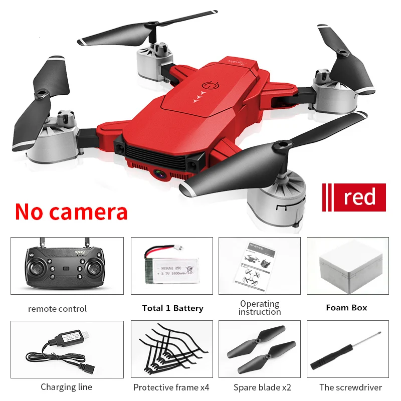 Red no camera 1 HJ29 24 Mins время полета RC Дрон 4K wifi FPV камера селфи RC Квадрокоптер складной мини Дрон Вертолет игрушка подарок для начинающих - Цвет: Red no camera 1