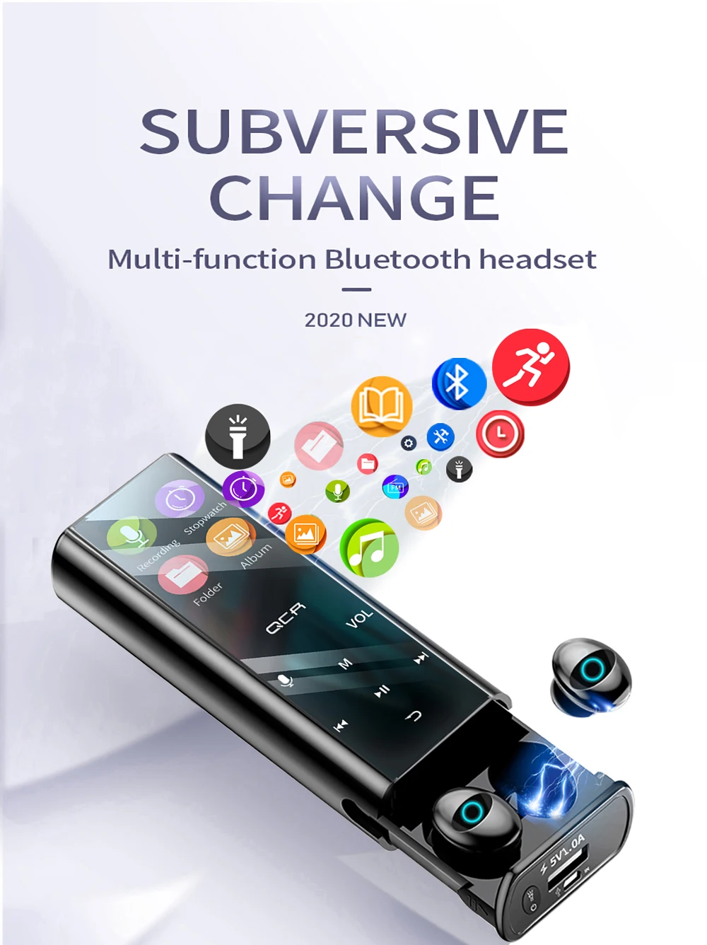 Q1 TWS Bluetooth наушники 5,0 9D многофункциональные Bluetooth наушники IPX7 водонепроницаемый в пределах 6000 мАч Внешний аккумулятор для iOS Android