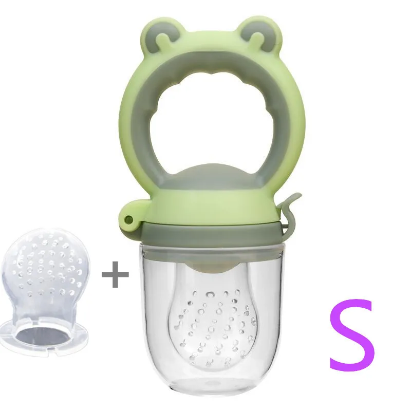 Pacifier Green S Силиконовая соска+ соска для младенца, голова лягушки, тип молочного свежего фруктового соска для детей, бутылочки для соска - Цвет: Pacifier Green S