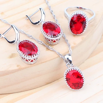

Cubic Zirconia Wedding Silver 925 Jewelry Sets Costume Jewelry Earrings Necklace Pendant Rings Accessories Women Bridal Set
