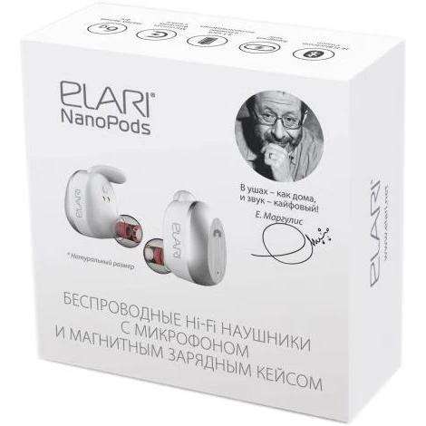 Гарнитура вкладыши Elari NanoPods белый беспроводные bluetooth