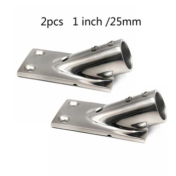 

2PCS Hand Rail Fitting 30 Degree Rectangular Base Stainless Steel For Boat Yacht Ship Accessories