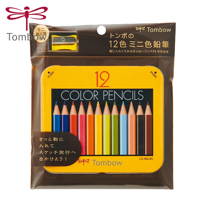 

Japan TOMBOW 12 color pencil set BCA-151mini portable children's drawing pencil easy color tin box packaging