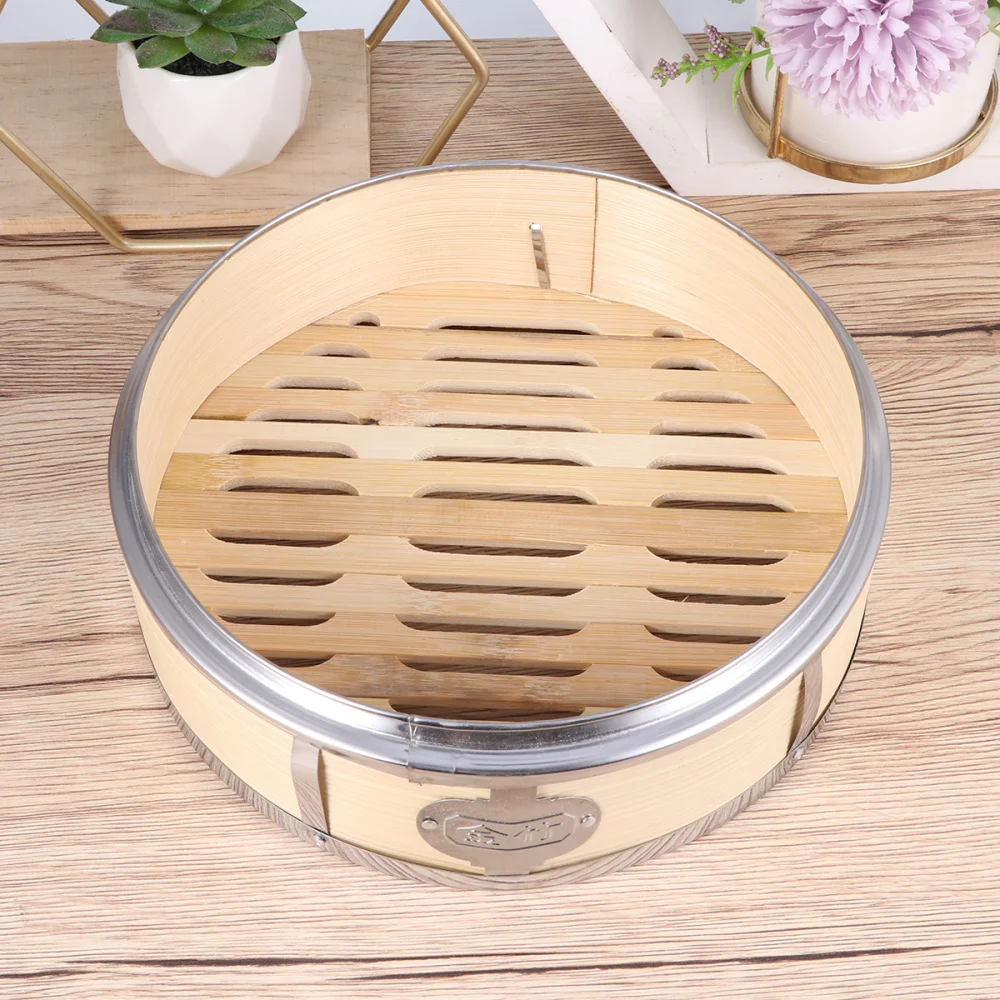 1pc Stainless Steel Banding Food Steamer Steaming Basket Dumplings Dim