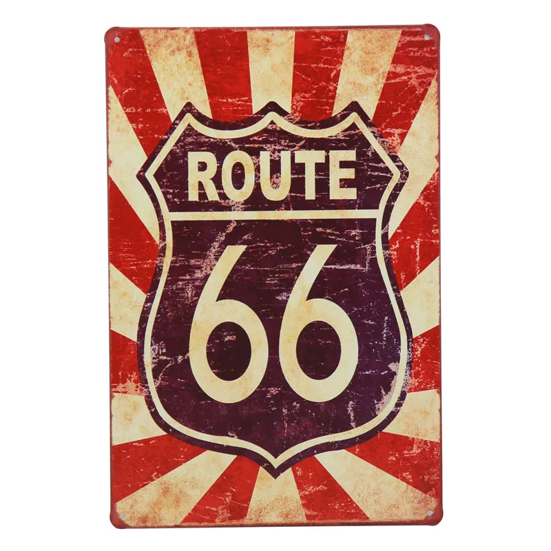 Номерной знак, металлическая пластина, номер автомобиля, Route 66, оловянные знаки, наклейки для бара, домашний декор, металлический гаражный знак, живопись, таблички 8x12 дюймов, H17 - Цвет: O