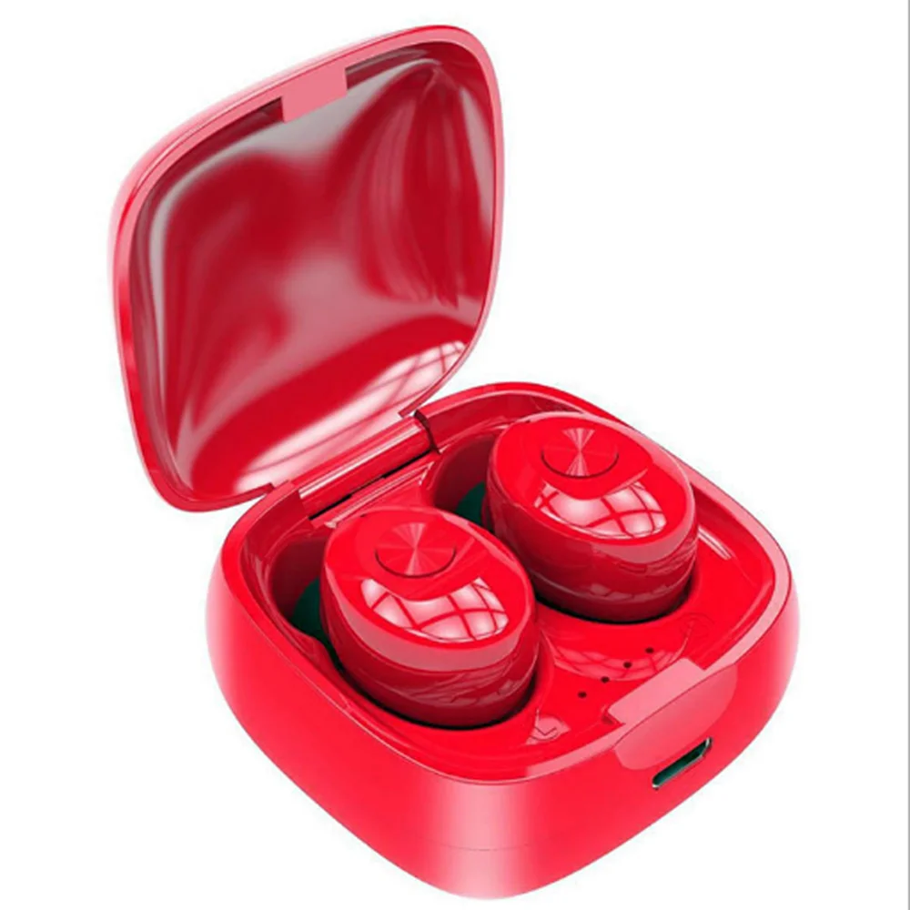 TWS-5.0 red 10 шт. Bluetooth 5,0 гарнитура мини беспроводные наушники спортивные стерео наушники с микрофоном для iPh samsung - Цвет: TWS-5.0 red