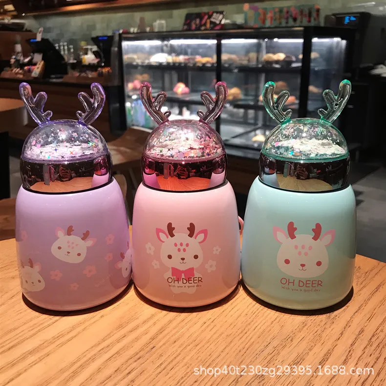 

Korean Style Cartoon Mini Insulated Stainless Steel Bottle Student Portable Fashion Creative Water Cup Fresh And Lovely Gift