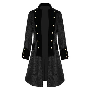 

Fashion Men Coat Fashion Steampunk Vintage Tailcoat Jacket Gothic Victorian Frock Coat Men Uniform Coat Button Costume