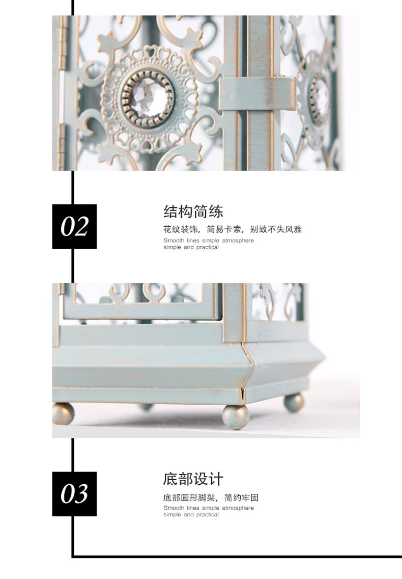 Gentle Times European Style Classical Romantic Hanging Wedding Iron Art Candle Holder Home Decoration Morocco Candlestick