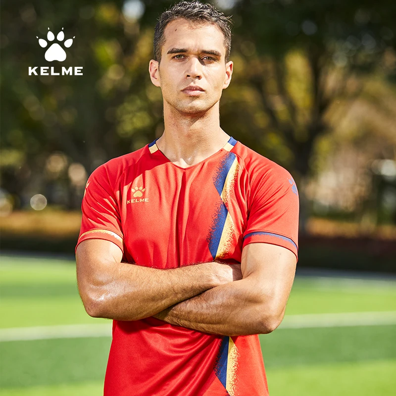 KELME Men's Football Uniform Kid Soccer Jerseys Tracksuit Sportswear Customize Football Team Shirt Shorts Soccer Suit 8151ZB1002